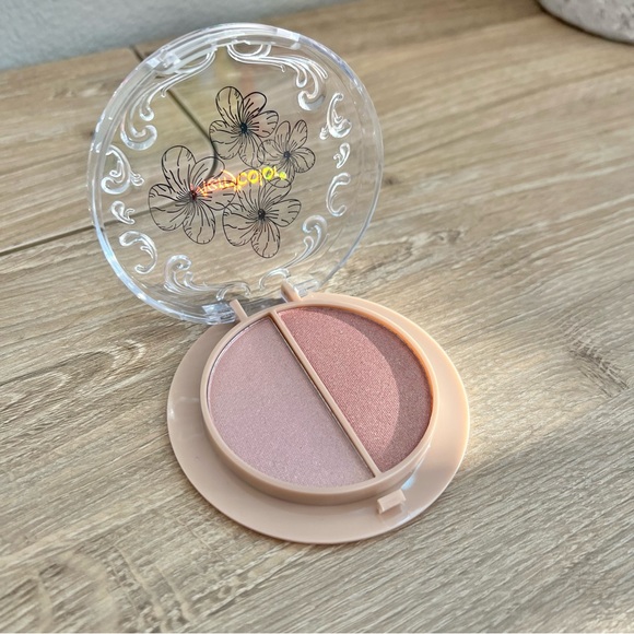 Merrycolor Dual Blush Compact New Pink & Rose Shades Floral Case - Picture 5 of 6